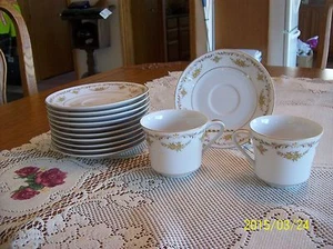 Sango Four Crown China Vintage Cheltenham Pattern 11 Saucers & 2 Cups - Picture 1 of 12