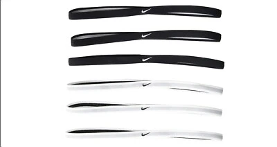 Paquete de 6 cintas deportivas elásticas de jacquard Nike para mujer blancas grises negras talla única Foto 1 de 4