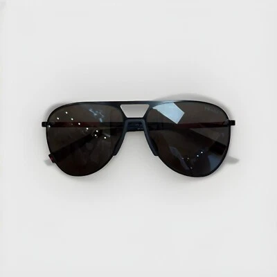 PRADA Sunglasses Black Aviator Pilot Metal Front Frame Italy Linea Rossa — 第 1/4 张图片