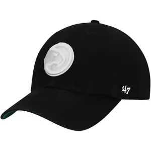 Men's '47 BLACK Atlanta Hawks Classic Franchise Fitted Hat SIZE SMALL BRAND NEW - Picture 1 of 4