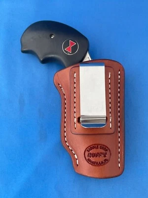 Funda con clip de cuero NAA Black Widow IWB u OWB Opciones Marrón Castaño Volantes Foto 1 de 4
