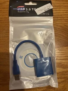USB 3.0 to VGA Adapter - BLUE NEW - Zdjęcie 1 z 2