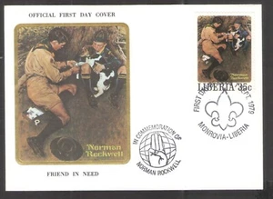 Liberia 1979 Norman Rockwell Scout Guide Friend in Need Official FDC - Picture 1 of 1