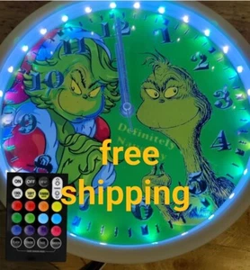 Grinch RGB Led Clock - Picture 1 of 5