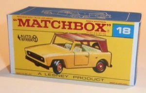Matchbox Lesney No 18 Field Car Jeep Scout Repro Empty box F style.. - Picture 1 of 1