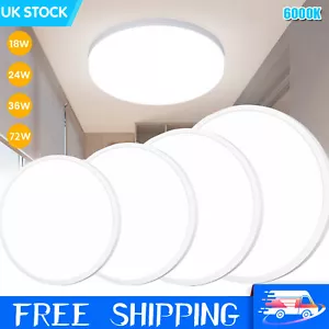 LED Ceiling Light Round Panel Down Lights Bathroom Kitchen Living Room Wall Lamp - Picture 1 of 16