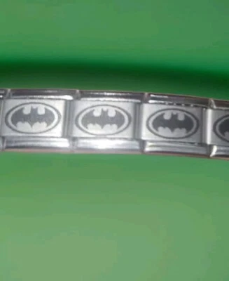 Batman Italian Charm Laser Stainless Steel 9MM Silver  - Image 1 of 2