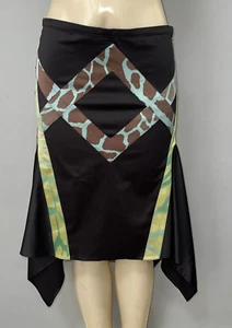 JUST CAVALLI ASYMMETRISCHER FREIZEITROCK SCHWARZ MEHRFARBIG DRUCKDETAIL Gr. 42 - Bild 1 von 18