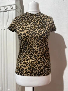 T-Shirt damen Neu Damen T-Shirt Leopard Leo Look Leo-Muster Oberteil - Picture 1 of 1