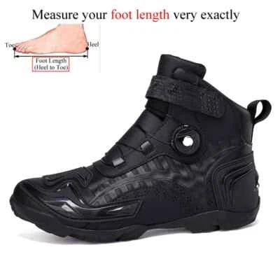 Hombres Botas de Motocicleta Montar Carreras Zapatos Microfibra Cuero Cordones Rápidos Botas Foto 1 de 4