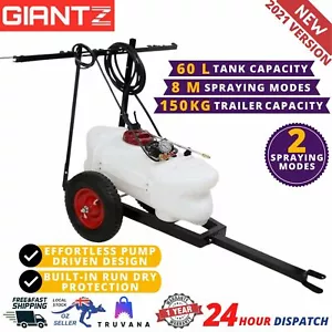 Weed Sprayer 60L Tank with 2m spray boom, trailer cart tow behind ATV Quad Bike - Picture 1 of 12