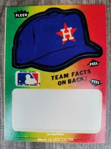 1984 Fleer Sticker Team Logo=Houston Astros Team Hat (Sticker Missing) - Picture 1 of 2