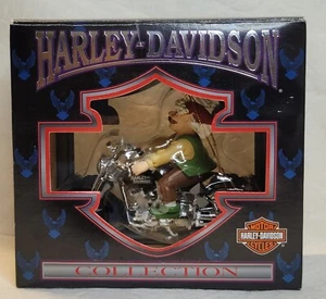 HARLEY DAVIDSON Christmas Ornament ELF Biker Motorcycle Rider 1998 Box Vintage - Picture 1 of 10