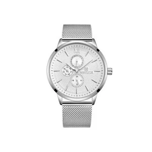 Naviforce Mens Homage Quartz Watch White Silver Smart Watches Date Designer Gift - Picture 1 of 7