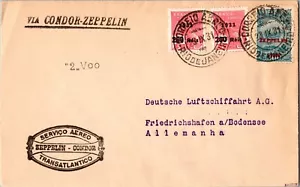 1931 Brazil Rio Janeiro Graf Zeppelin LZ 127 Envelope Cover to Germany Bodensee - Picture 1 of 2