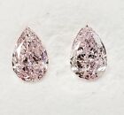 2Pc   Pink  Color Pear  Cut Diamond Loose Vvs1 Grade D Loose Gemstoneopen