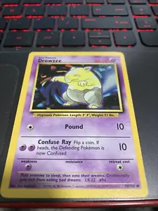 Drowzee Base Set 49/102 Pokemon Card Unlimited TCG WOTC - Picture 1 of 2
