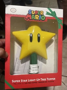Super Mario Super Star Christmas Tree Topper / Gen 2 Light Up Plug In 9” - Picture 1 of 2