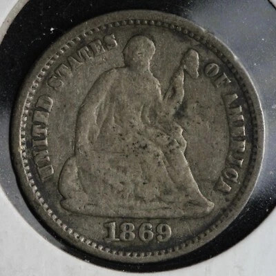 1869-S Seated Liberty Silver Half Dime FINE E355 RNM - Image 1 of 2