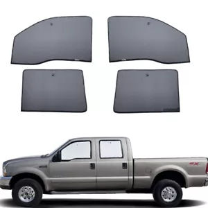 Fit For Ford F250 Super Duty Crew Cab 1999-2007 Window Black Silver Sunshade - Picture 1 of 14