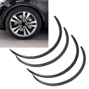 4pcs Carbon Fiber Car Wheel Eyebrow Arch Protector Trim Lip Fender Flare - Bild 1 von 12