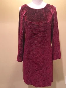 Abito Adrianna Papell velluto spalle fredde nuovo con etichetta 6P marrone - Foto 1 di 8