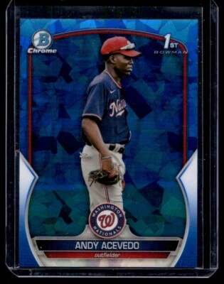 2023 Bowman Chrome Sapphire #BCP-237 Andy Acevedo Washington Nationals - Image 1 of 2