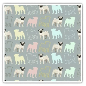 2 x Square Stickers 10 cm - Pug Dog Puppy Print Dogs #46219 - Afbeelding 1 van 9