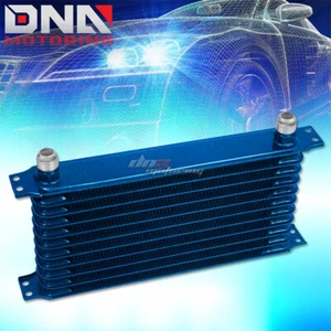11-ROWS BLUE POWER COATED ALUMINUM ENGINE OILCOOLER COI-COOLER TRANSMISSION - Picture 1 of 1