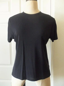 Camiseta Top Evan Picone CONEY ISLAND Azul Marino Seda Tejida Manga Corta Cuello Redondo - L - Imagen 1 de 7