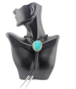 Corbata Navajo Bolo Turquesa Plata Esterlina Nativo Americano Hecha a Mano Joyería - Imagen 1 de 9