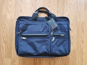 TUMI Alpha Expandable Organizer Laptop Brief Navy Blue Laptop Messenger Gen 4 - Picture 1 of 11