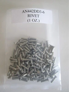 AN442DD3-6 Rivet Solid 3/32 x 3/8" Flat Head Aluminum - 1 OZ. (Approx. 155 ea.) - Picture 1 of 4