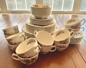 VTG Johnson Brothers Old Mill Brown Multicolor Various Dinnerware England 1950s - Picture 1 of 12