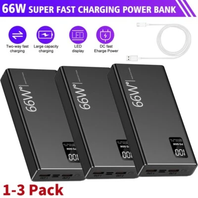 USB Power Bank 30000mAh 66W Backup External Battery Pack Charger for Cell Phone - Image 1 of 4