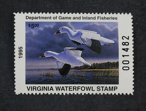 CKStamps : 1995 US Virginia State Ducks Hunting Stamps $5.00, Mint NH OG VF S9 - Picture 1 of 2