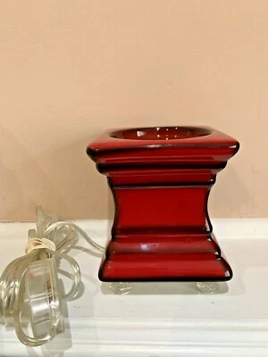 Calentador eléctrico Gold Canyon pedestal de patas rojas vela cápsula de cera con temporizador Foto 1 de 3