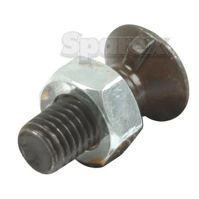 X10 Plough Countersunk Single Nib Bolts & Nuts- M10 x 30mm grade 8.8 (19mm Head)