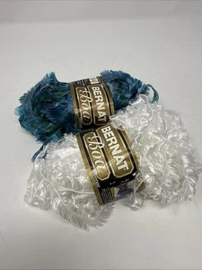 DE COLECCIÓN 2 Bernat Boa Sombrero Hilo Paloma Pavo Real Pluma Hilo Único Azul Verde Blanco  - Imagen 1 de 7