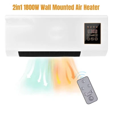 2in1 Electric Heater and Fan Combo Wall Mounted Heater for Bathroom and Bedroom - Image 1 of 4