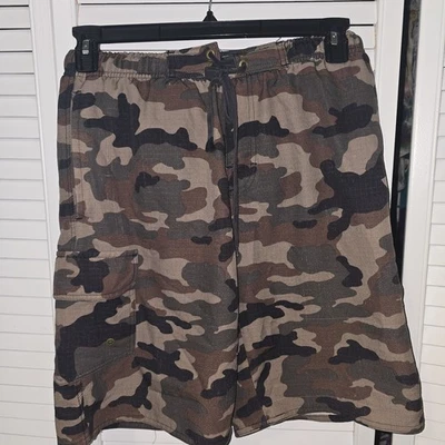 Burnside Brown Camo Boardshorts Swim Trunks Size 38 Land + Sea Short - Image 1 of 4