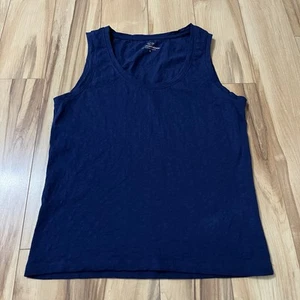 Vineyard Vines Women’s Tank Top Sz Large Navy Slub Cotton Scoop Neck Navy - Picture 1 of 7