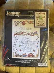 Vintage ~ Janlynn ~ "A Son's Smile" ~ gezähltes Kreuzstich-Set ~ # 56-73 ~ NEU ~ 11" x 15" - Bild 1 von 2