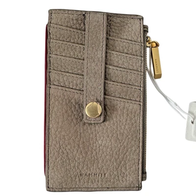 Cartera para tarjetas de crédito Hammitt 210 West en cuero de gamuza natural gris - nueva con etiquetas Foto 1 de 4
