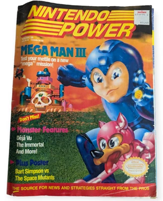 Nintendo Power Volume 20 January 1991 Mega Man IIl w/Simpson Poster ripped cover - Image 1 of 4