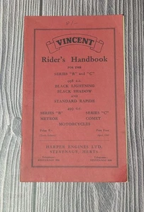 Vincent Rider's Handbook - Series B & C, Lightning, Shadow, Rapide, Comet 1960 - Bild 1 von 7