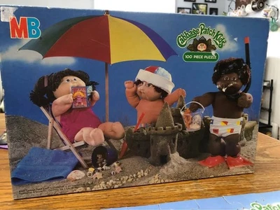 Vintage 1984 Cabbage Patch Kids 100 Piece Puzzle Day At The Beach Complete - Image 1 of 2