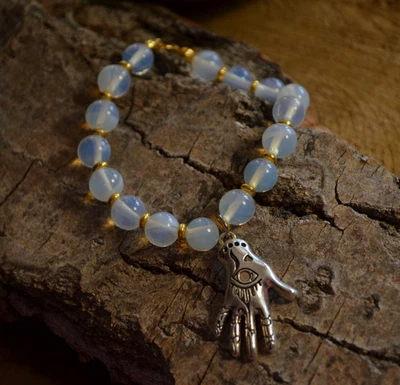 Pulsera de mano opalita zodiaco horóscopo cristal joyería astrología regalo esotérico Foto 1 de 4