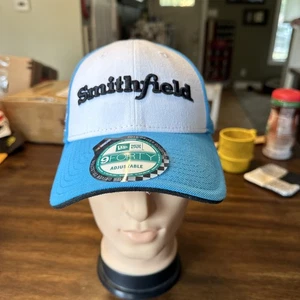 Aric Almirola #43 Smithfield NASCAR Racing Light Blue New Era 9FORTY Hat Cap EUC - Picture 1 of 6