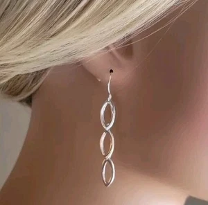 Pendientes ovalados colgantes de plata de ley Erick's Taxco.925 - Imagen 1 de 8